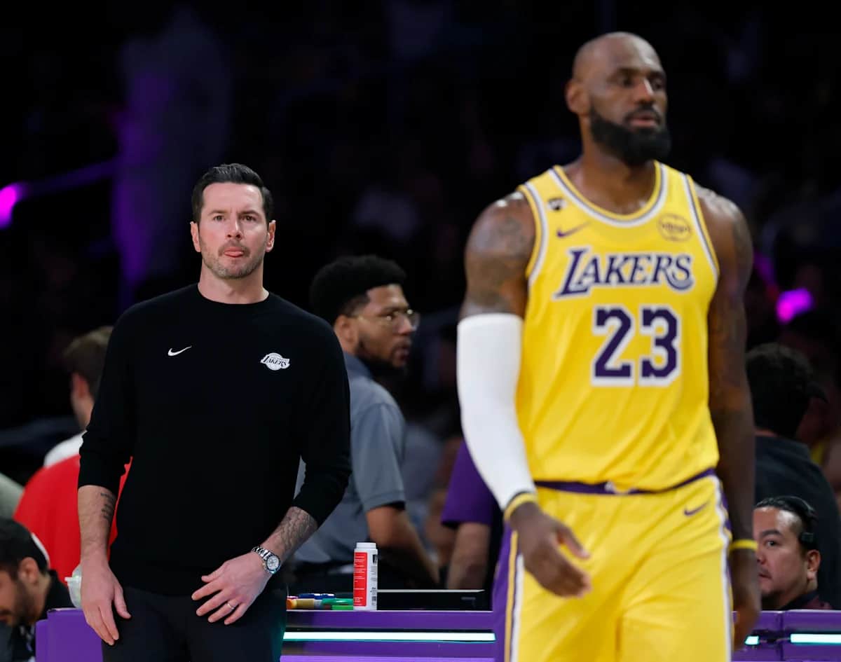 Lakers coach JJ Redick says LeBron James gets 'worst whistle of any star player' after players confront officials