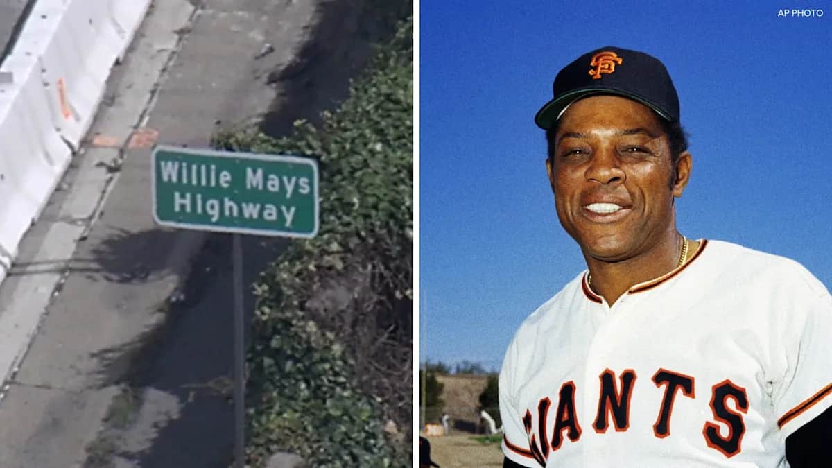 Signs for 'Willie Mays Highway' posted on I-80 in SF on late Giants legend's birthday